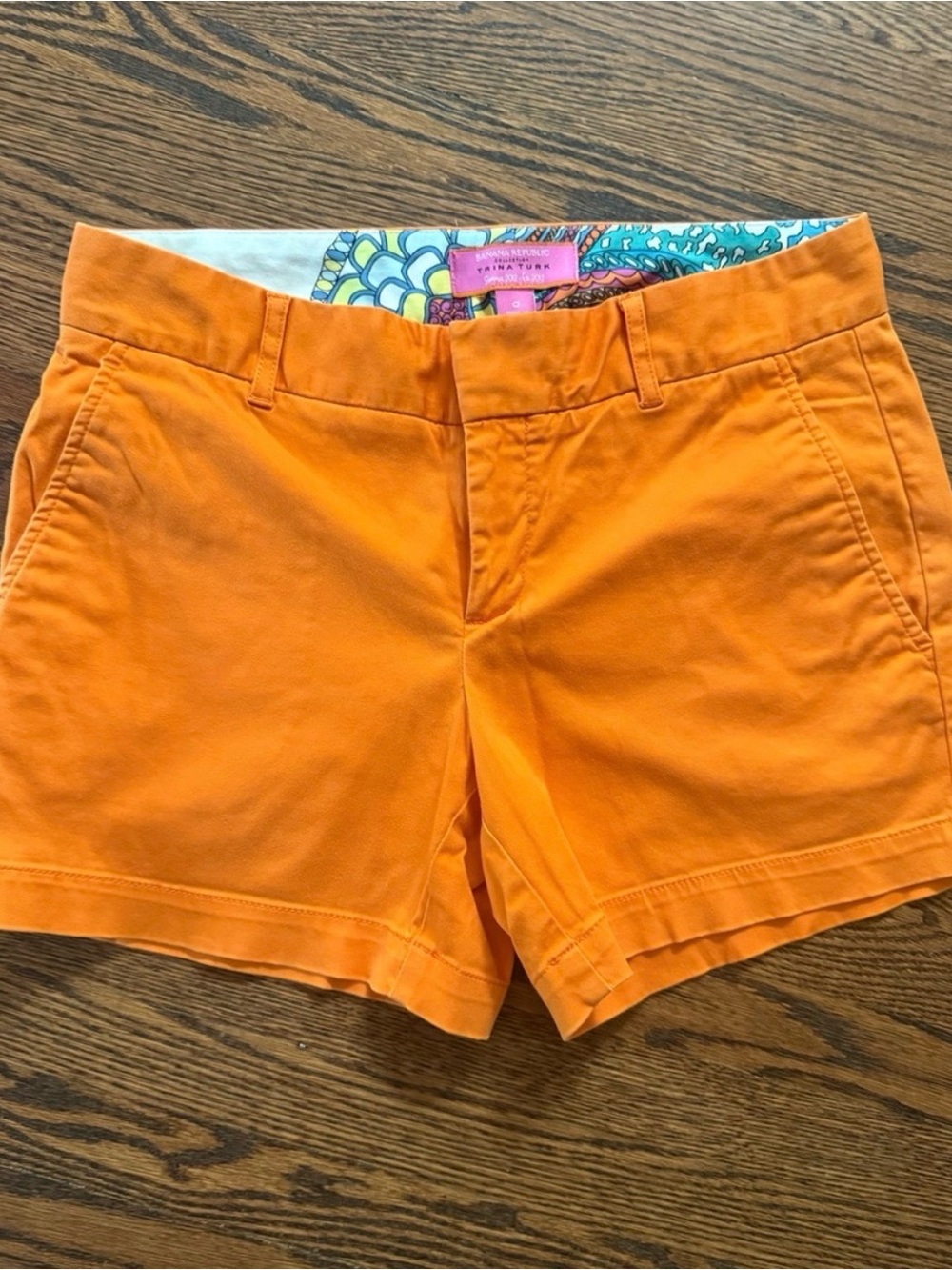 ORANGE COTTON CHINO SHORTS
